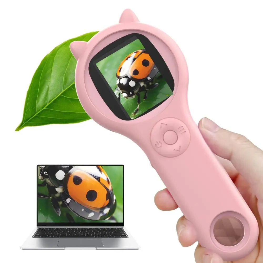 Portable Kids Microscope Handheld High-definition Mini Digital Microscope 2 Million Lens Pixels Christmas Birthday Gift