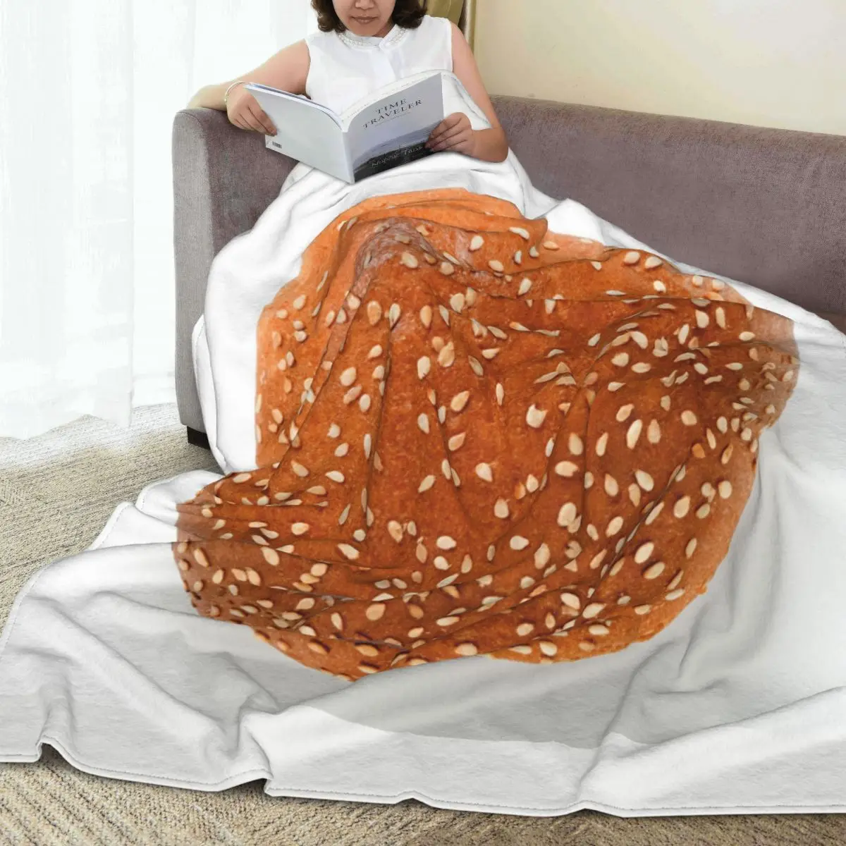 Soft Durable Blankets Picnic Hamburger Throw Blanket Delicious Food Flannel Bedspread Couch Chair Printed Sofa Bed Cover