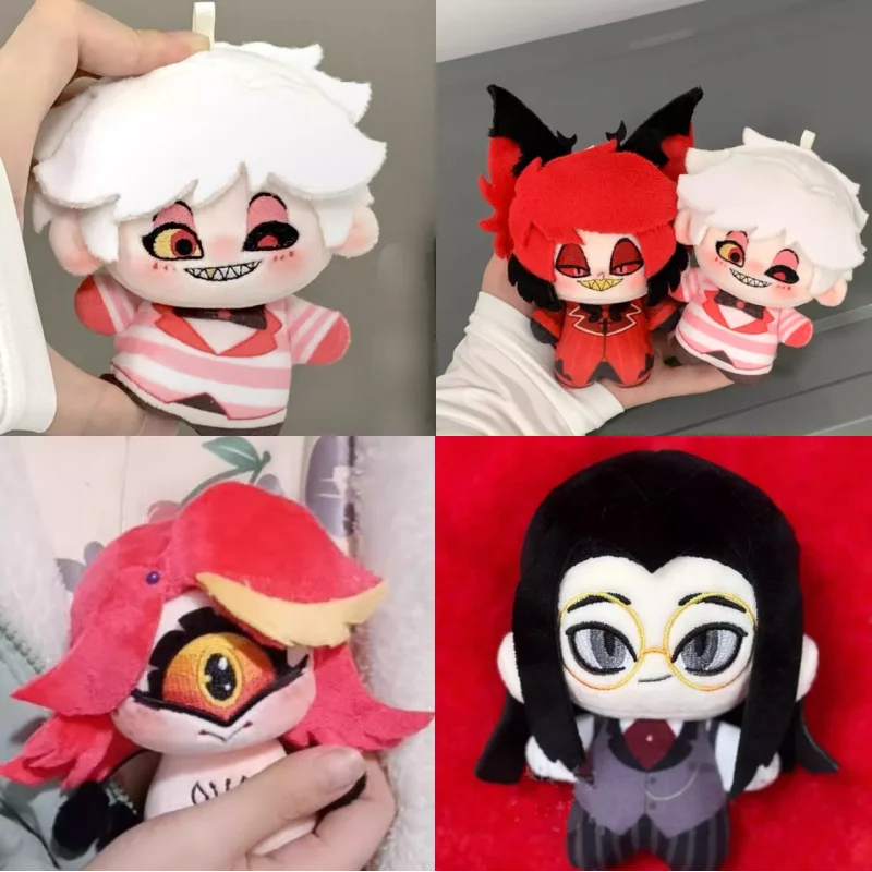 

Hot Hell Hotel Sir Pentious Alastor Vox Lucifer Angel Plush Doll 10cm Anime Game Doll COS Backpack Keychain Toy Xmas Gift