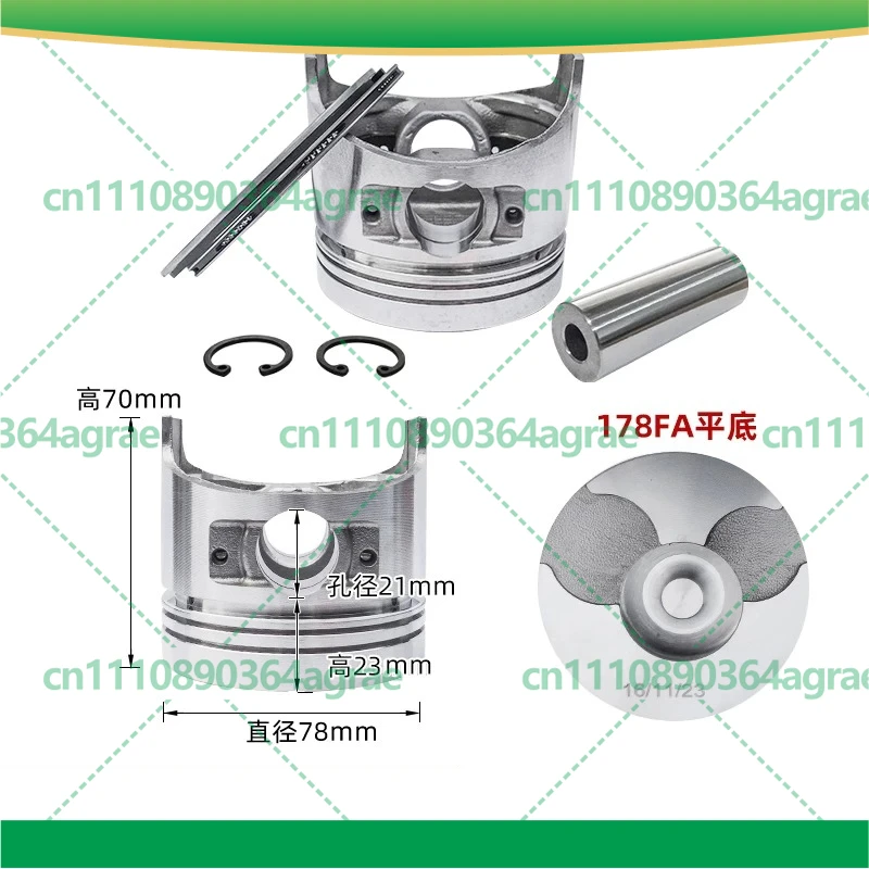 For Air Cooled Diesel Generator Tiller 170F 173F 178F 186FA 188F Piston Kit 4pcs Parts Power Tools Accessory