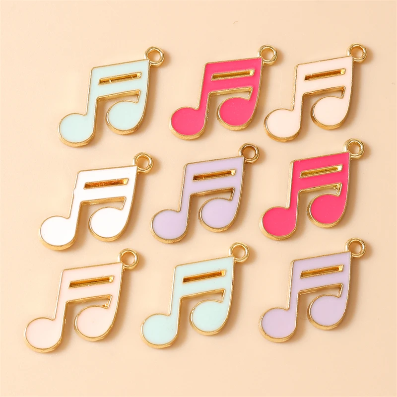 20 Stück niedliche, gemischte Emaille-Anhänger in Form von Musiknoten und Gitarren für die Schmuckherstellung, Ohrringe, Anhänger, Halsketten, Armbänder, DIY-Bastelarbeiten und Accessoires. – Detail 5
