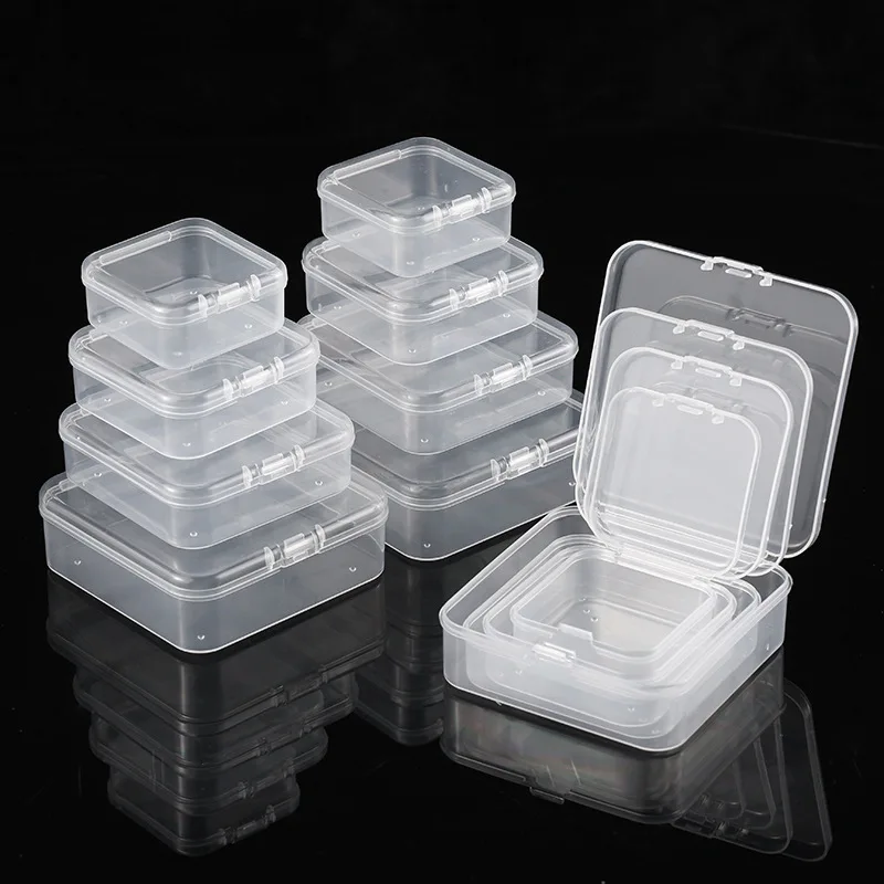 

5/10 Pcs PP Storage Box Mini Transparent Plastic Case Container Square Rectangle Packaging Box For Jewellry Beads Small Items