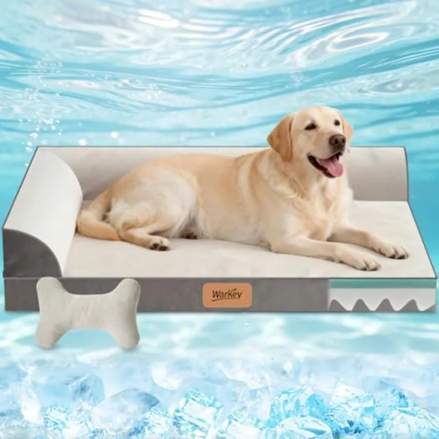 

Dog Bed with Cooling Gel Memory Foam Orthopedic Waterproof Pet Bed with Washable Cover and Non-Slip Bottom Cooling Dog Couch Be
