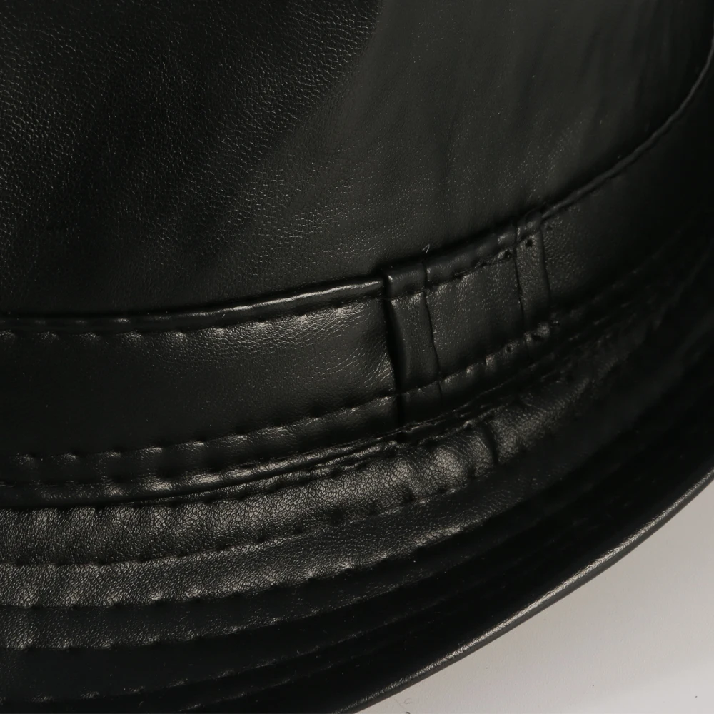 PU Leather Gift Fedoras  for Middle-aged and Elderly Autumn and Winter Outdoor Leisure Gentlemen Jazz Hat for Men Panama Hat