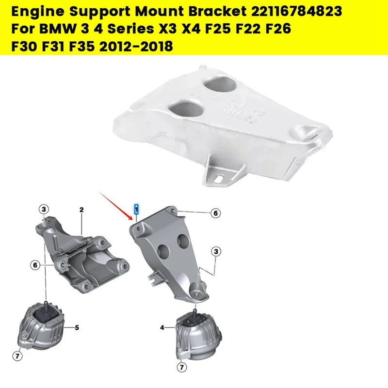 

Левая сторона опора двигателя кронштейн 22116784823 для BMW 3 4 серии X3 X4 F25 F22 F26 F30 F31 F35 2012-2018 228Ix 320I