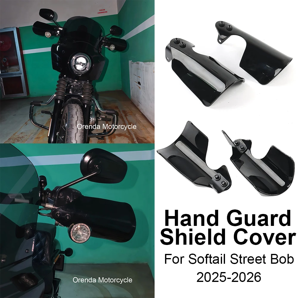 for-harley-softail-street-bob-2025-2026-new-motorcycle-accessories-handguards-protector-handlebar-hand-guard-shield-cover-black