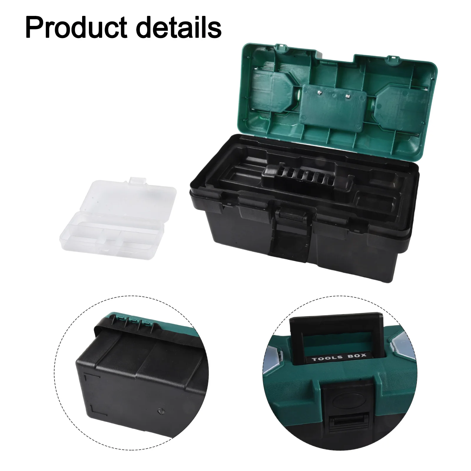 

As Picture Carpentry Tool Storage Plastic Tool Storage Case Accessory Ergonomic Handle Lightweight Design PP Material