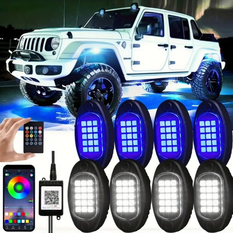 

Неоновые огни автомобиля, светодиодные рок-светильники, всего 8 комплектов цветных неоновых огней RGB для днища транспортных средств. Двойное управление через приложение/беспроводной пульт дистанционного управления, простота в эксплуатации. Подходит для у
