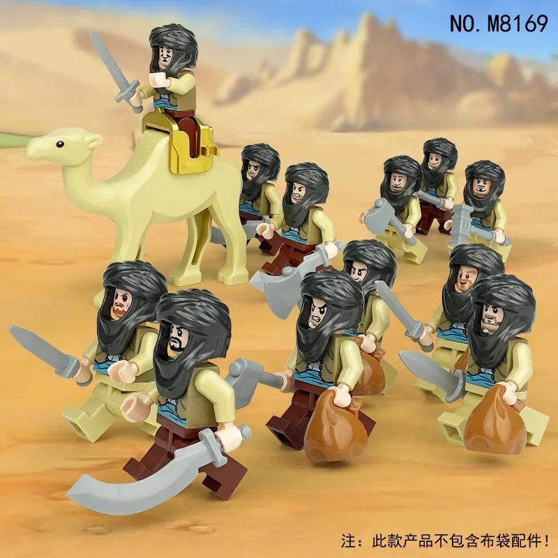Sauda menino deserto fanático m8169 crianças montadas pequenas partículas blocos de construção brinquedo camelo animal presente aniversário