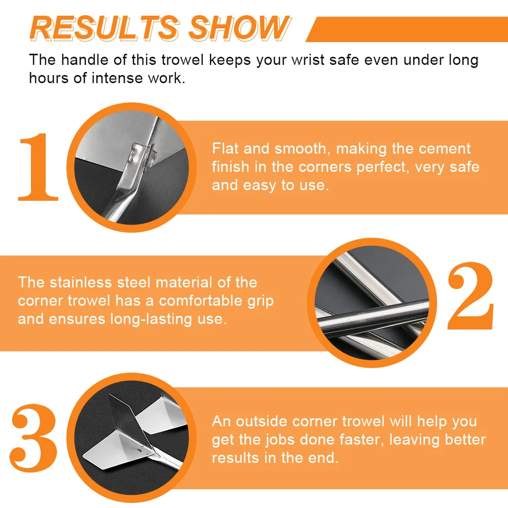 

10Pcs Stainless Corner Trowel Efficient Work Results Sheetrock Corner Trowel Wall Repair Scraping Cutter Drywall Knives
