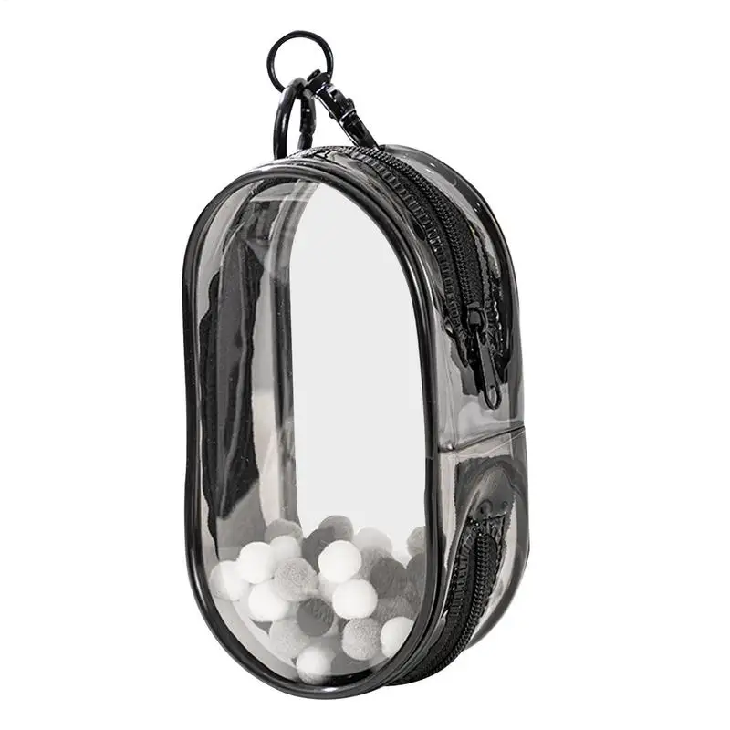 Clear Keychain Pouch Portable Miniature Doll Pouch Carrying Case Figure Display Organizer Zipper Closure Collectibles Display