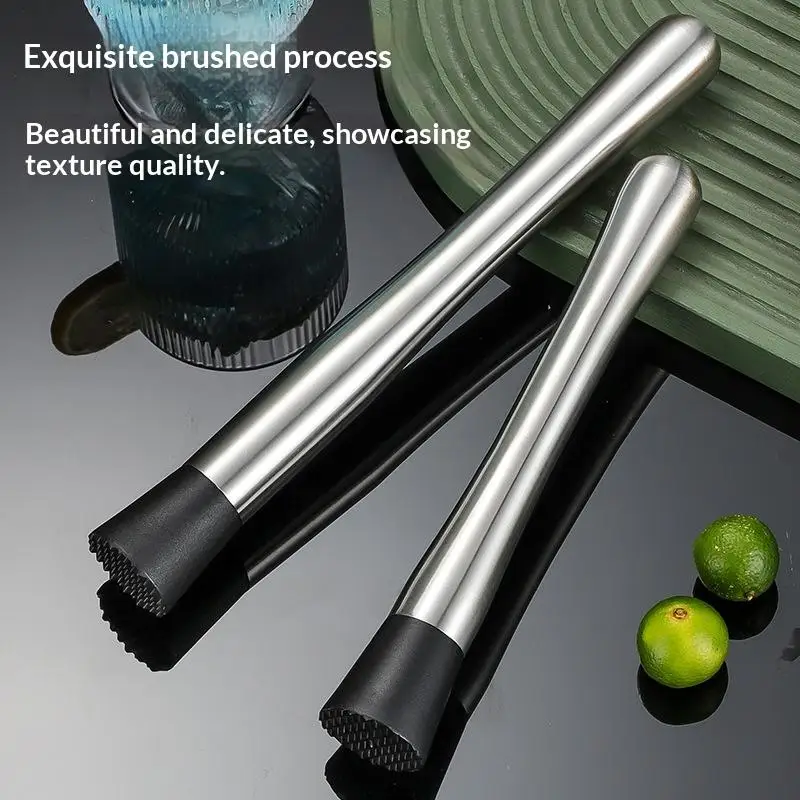 [S]Stainless Steel Crushed Ice Hammer Multifunctional Popsicle Sticks Cocktail Swizzle Stick Fruit Lemon Muddle Pestle Bar Tools
