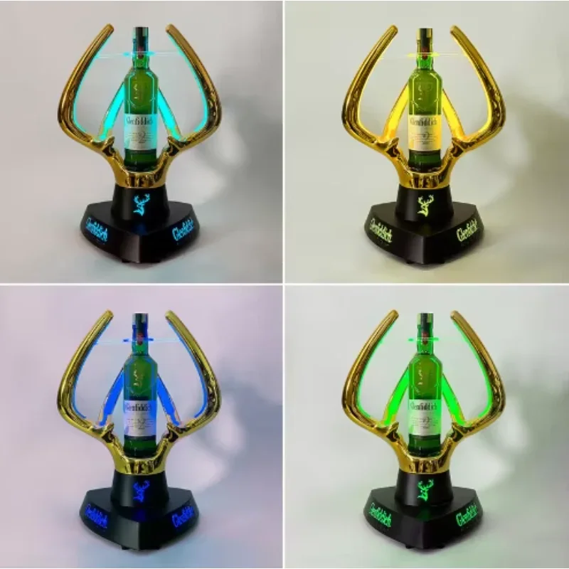 

Whiskey Wine Stand LED Colo ul Light Golden Antlers Bar Accessory Set including Sparkling Champagne Spades Beverage Parties