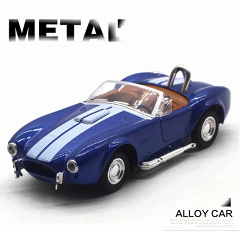 1/30 Ford Shelby Cobra 427 S/C Modello di auto in lega Diecast in metallo Classico vecchio modello di auto Simulazione Suono e luce Giocattolo regalo