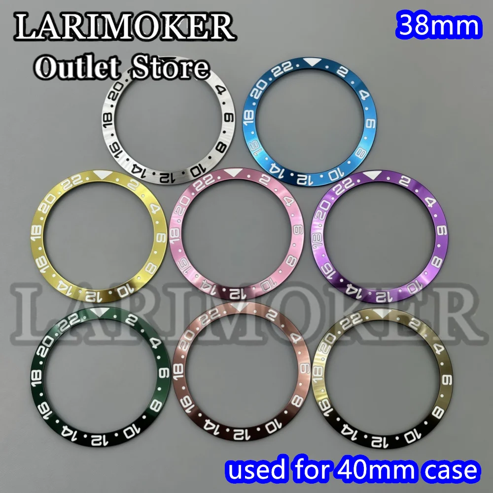 

LARIMOKER New 38mm Watch Bezel Compatible with 40mm Case - Yellow Pink Purple White Blue Green Brown Watch Bezel