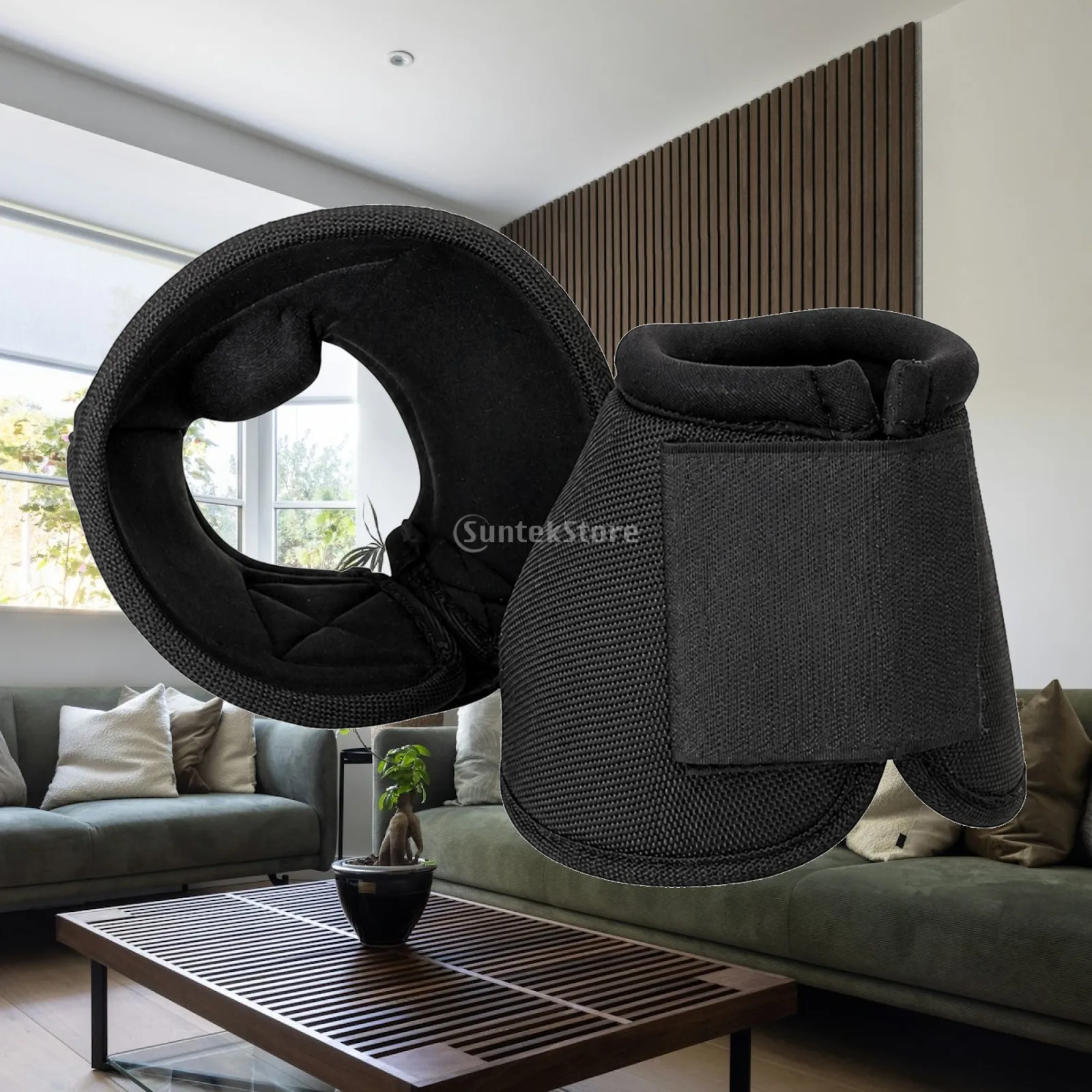 Horse Hoof Shoes Protective Boots for Equine Legs with Textured Outer Shell and Soft Cuff Top