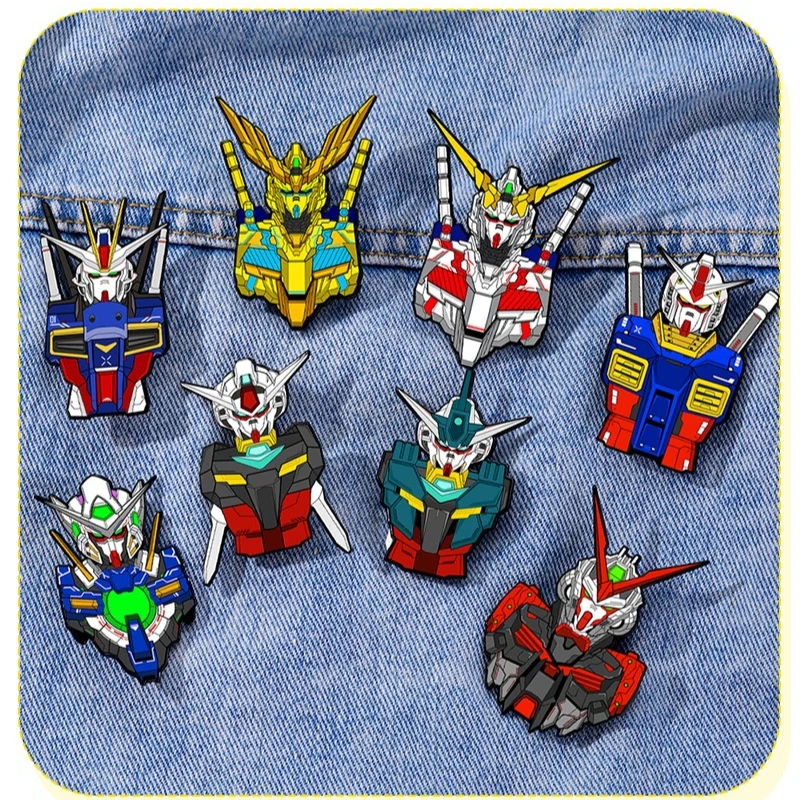 Mobile Suit Enamel Pins Cartoon Creative Alloy Brooch Personalized Interesting Accessories Fashion Simple Bags Badge image 3