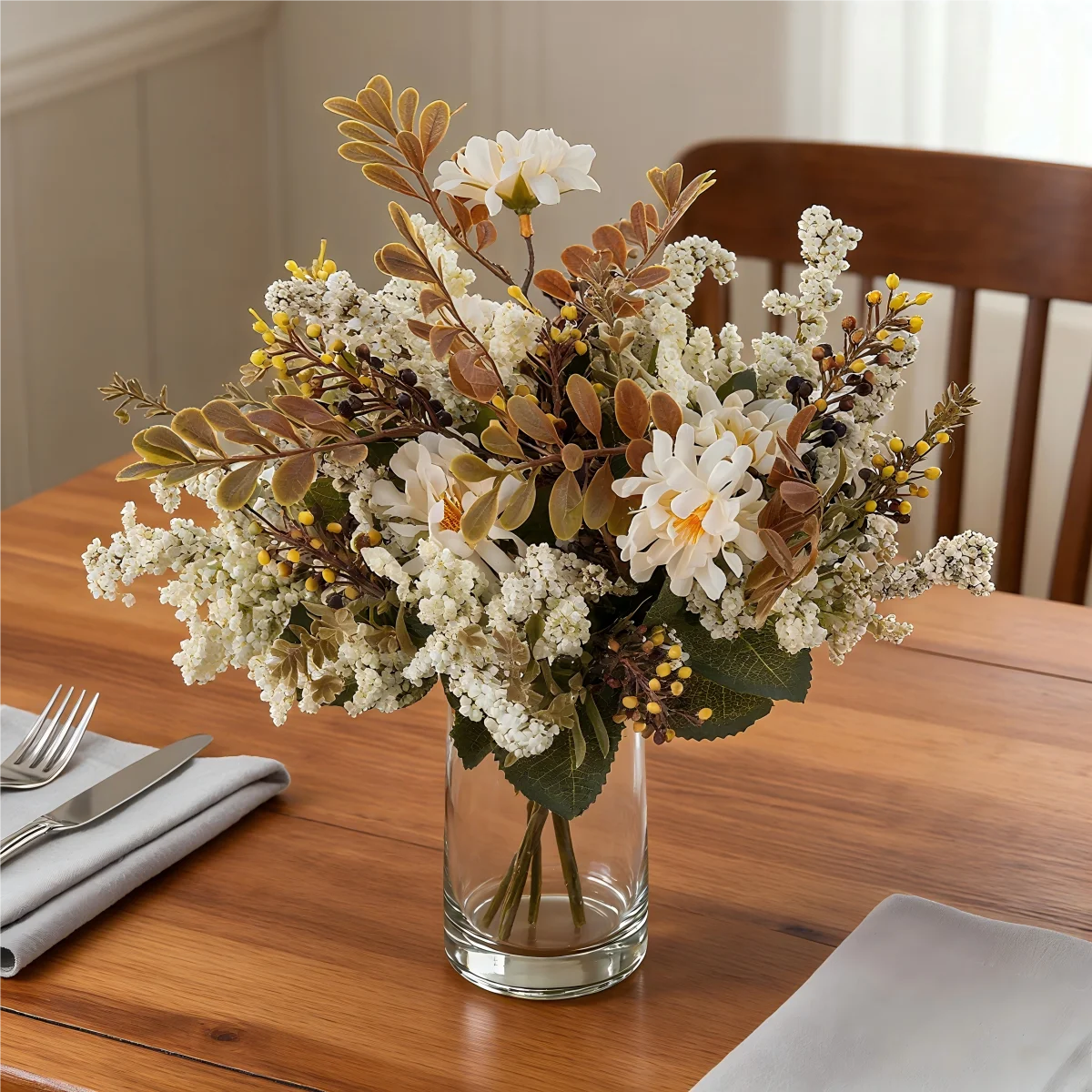 

Искусственные цветы: хризантемы, пузырчатая трава. Набор для декора на День святого Валентина, для дома, комнаты, улицы, сада. Свадебный букет, подарки.