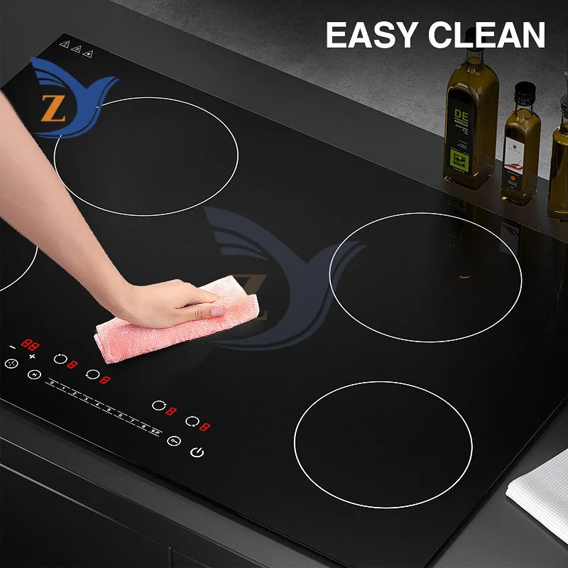 Индукционная плита с несколькими головками, четырехголовая встраиваемая коммерческая керамическая мощная электрическая нагревательная печь, кастрюля, оборудование 5900 Вт