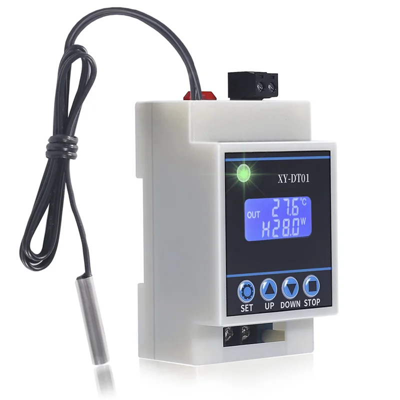 A14M 5X XY-DT01 เครื่องควบคุมอุณหภูมิแบบดิจิตอล -40-110 ° C พร้อมจอแสดงผล LCD และเซ็นเซอร์กันน้ํา