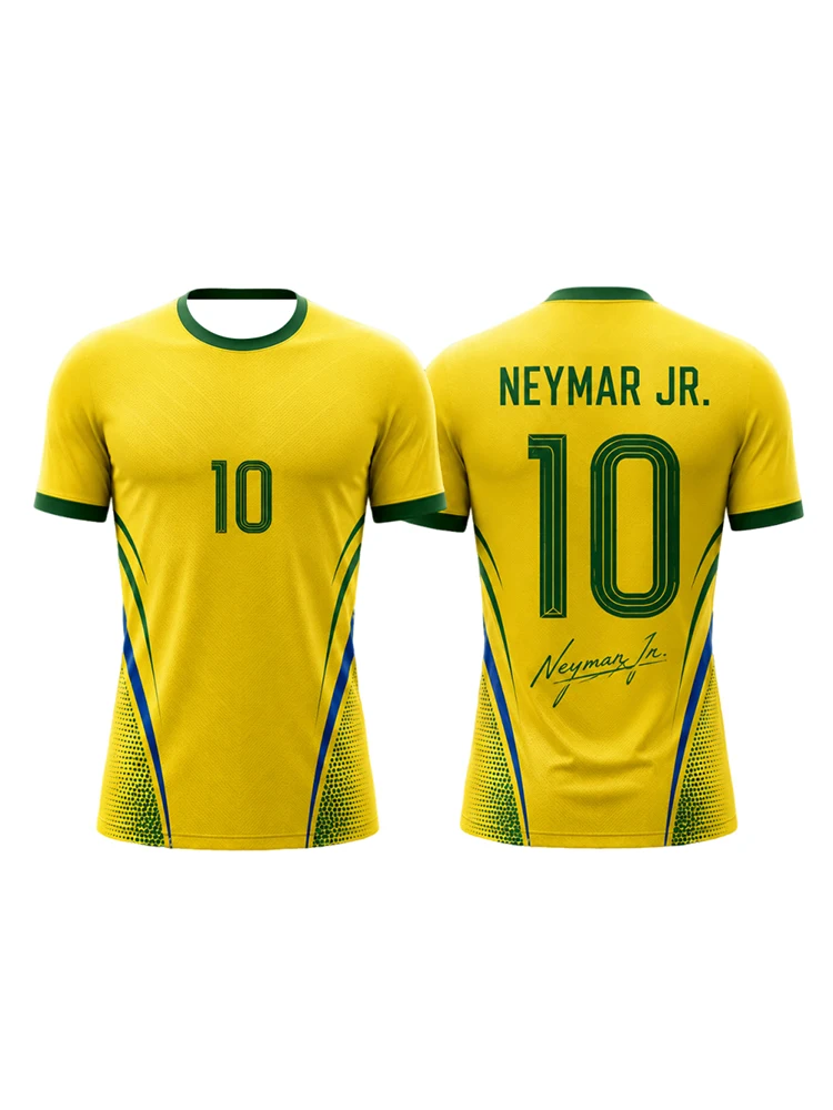 Neymar Special Edition Fußball-T-Shirt für Kinder und Erwachsene, schnell trocknend, atmungsaktiv, bequem sitzendes Fußballtrikot für Sommersportbekleidung