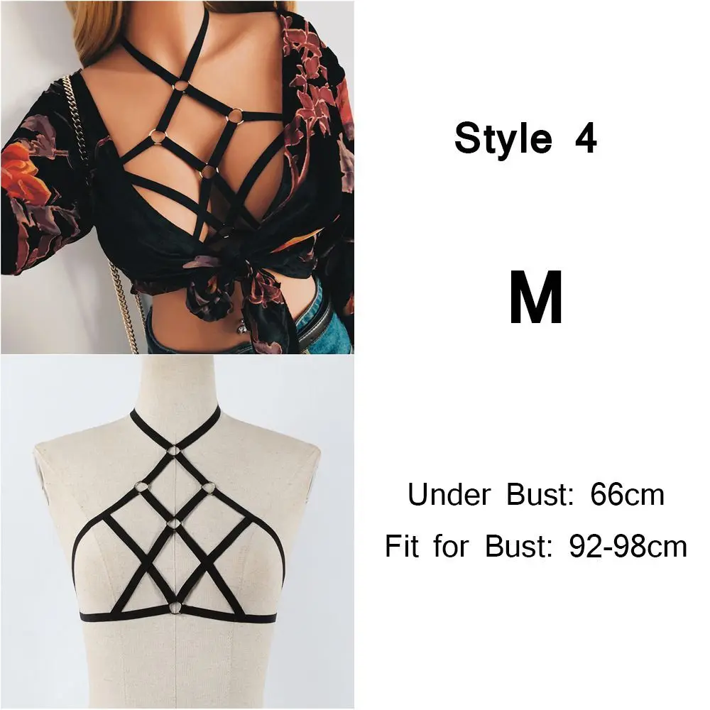 New Bralette Hollow Sexy Bandage Bra Push Up Crop Top Belt Lingerie Cage Harness
