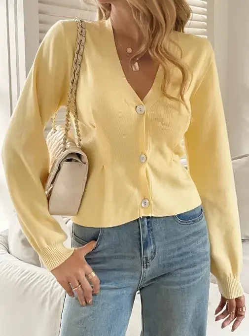 Woman Fashion Pullovers Daily Clothing Vacation Button Long Sleeve Sweater Top for Women's Clothing In Autumn/winter 2025