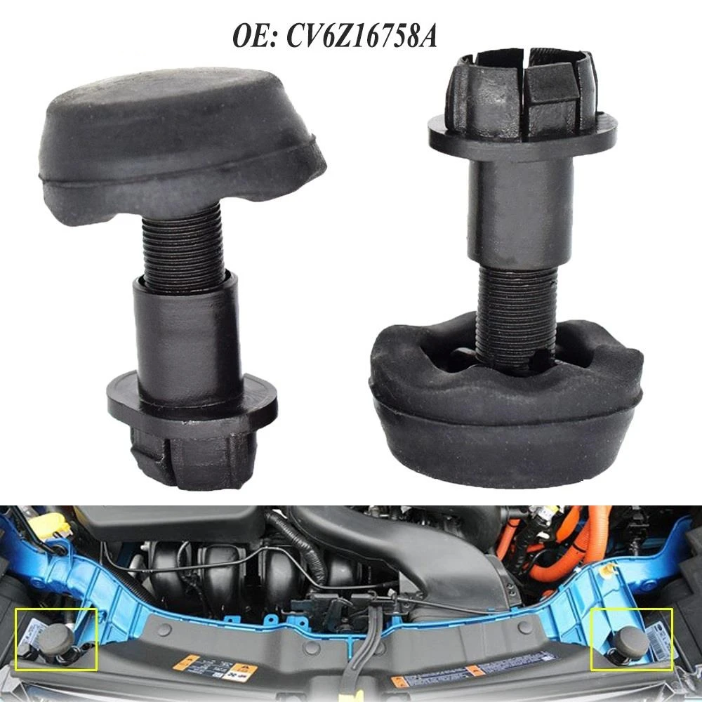 

​2Pcs CV6Z16758A For Ford Focus Escape Kuga Edge Endura Transit Connect C-Max Lincoln MKC Hood Stop Rubber Cushion Bumper