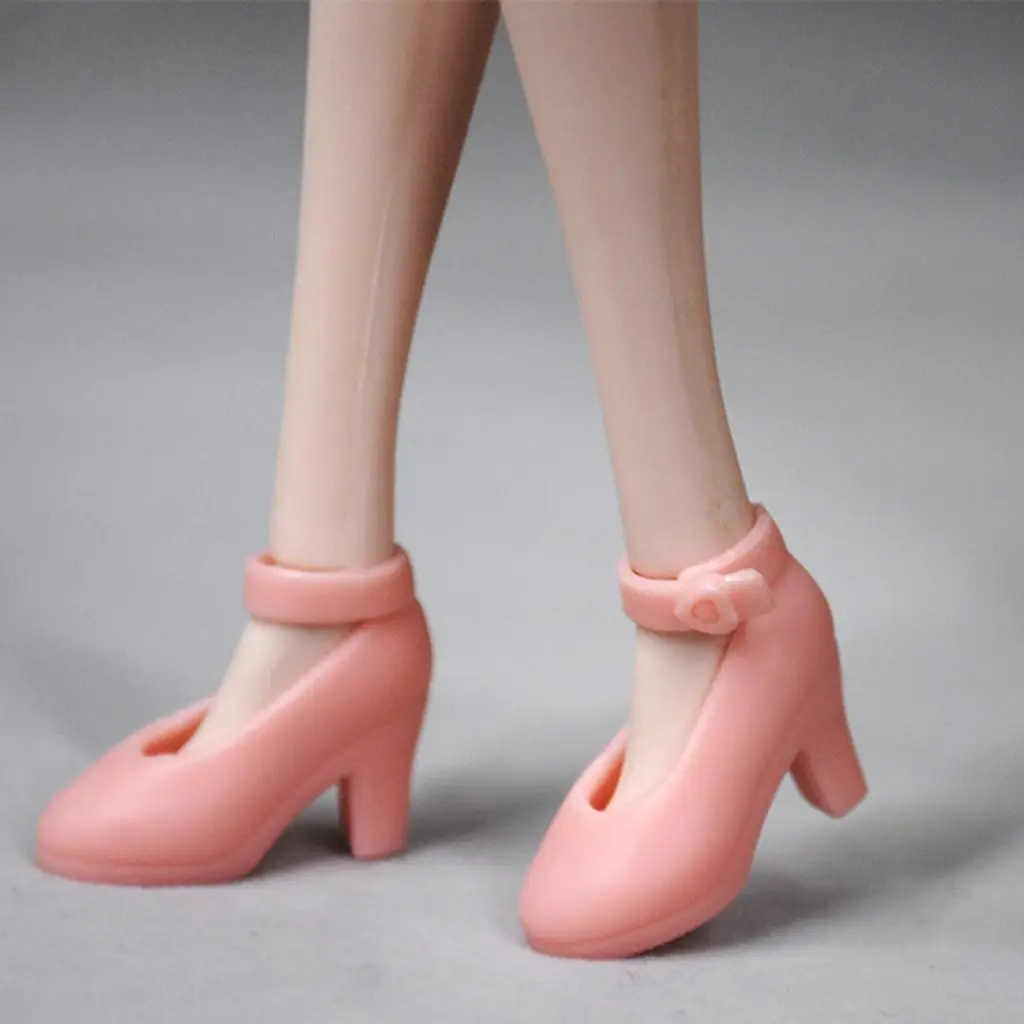 Scarpe con Tacco Alto per Bambola BJD 1/6, Accessorio di Moda in Plastica Rosa per Bambole Blythe, Gioco di Ruolo per Bambini