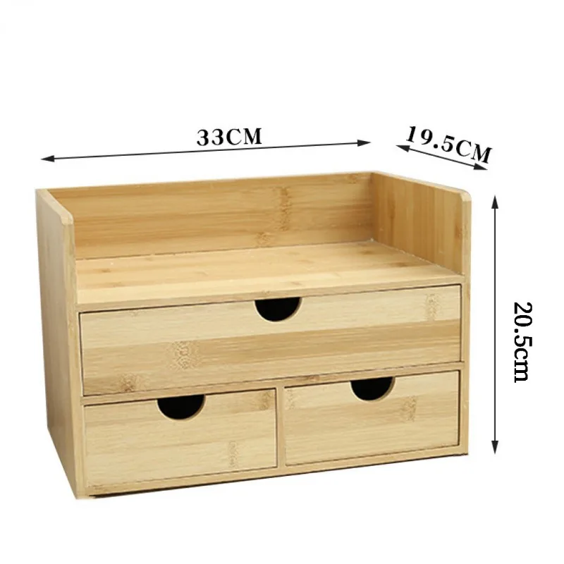 Bamboo Mini Desk Drawer Tabletop Storage Organization Box for Office Home Organizer Stationery Desk Accessories