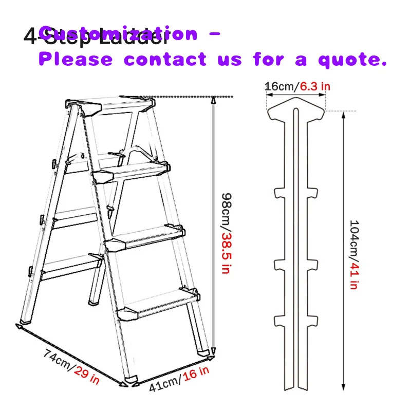Escalera telescópica de aluminio japonesa personalizada, taburetes industriales para el hogar y la familia, escalera plegable móvil en oferta