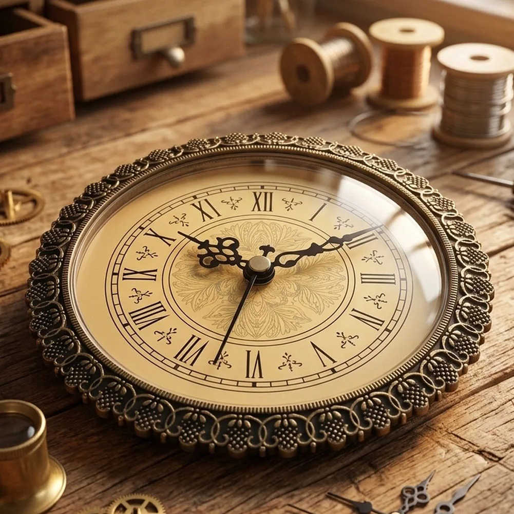 Movement Quartz Clock Insert Metal Parts Plastic Replacement for roman Numeral Antique Classical For Repairing