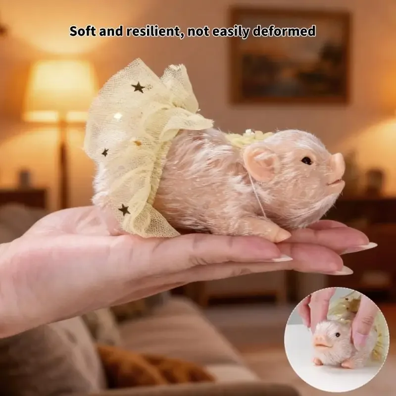 

Pig Doll With Removable Yellow Dress And Feeding Silicones Pretend Play Toy For Kids Creative Development 15UB