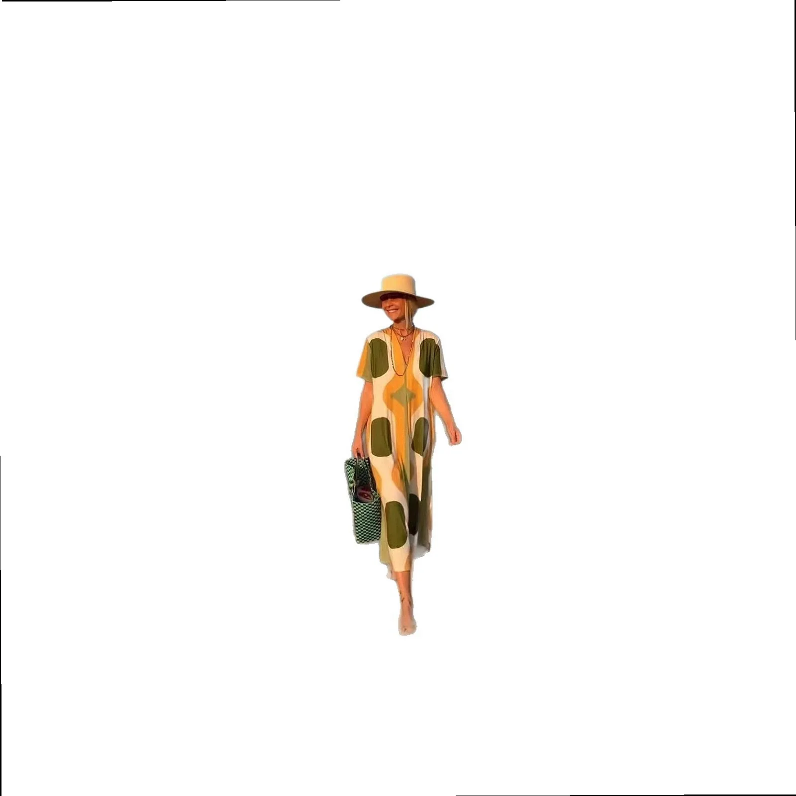 Summer Printed Split Maxi Dress - usage example