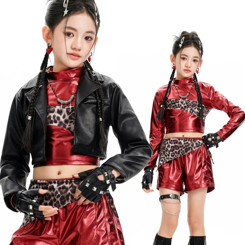 2026 New Girls Jazz Dance Costume Group Performance K-pop Outfits Kids Hip Hop Clothing Street Suit Stage Clothes XS12001