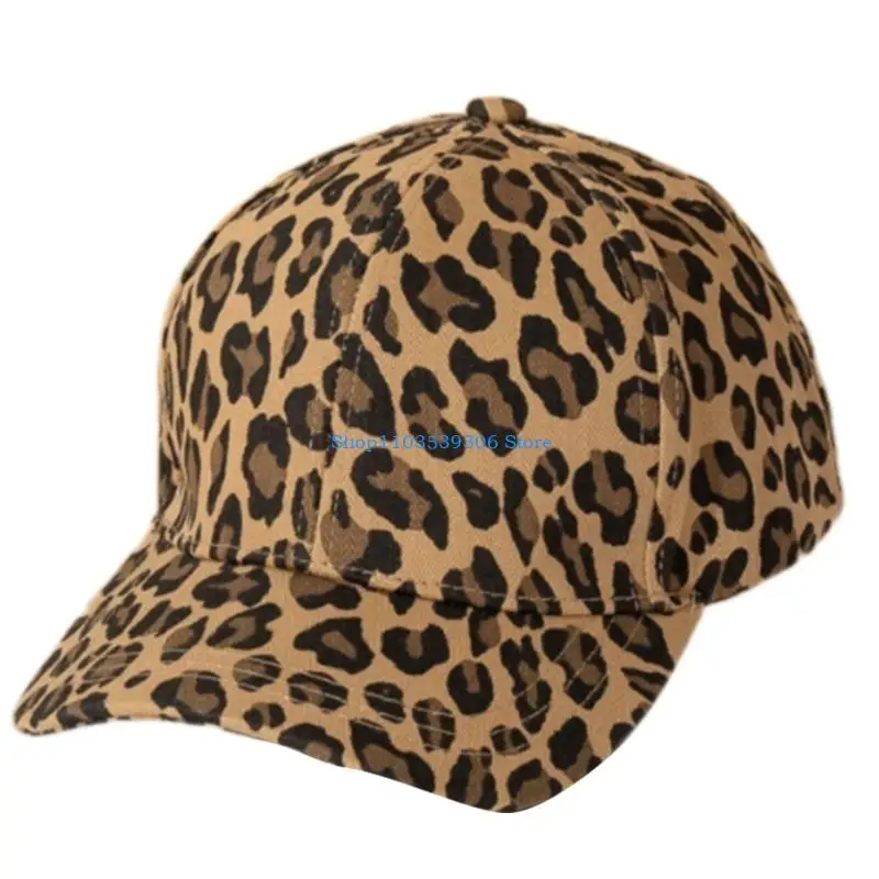 400A Sporty Leopards Cotton Caps Adjustable Closure Lightweight Hat Outdoor Sport Use