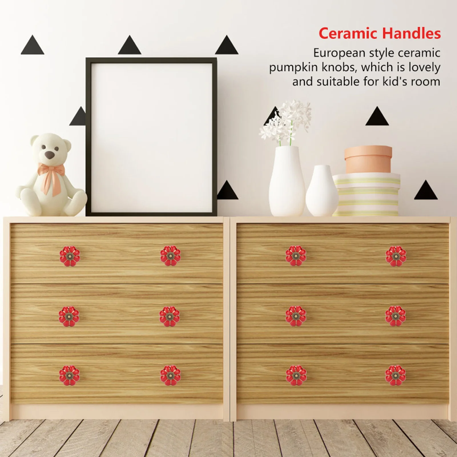 Ceramic Handles Ceramic Pumpkin Knobs European  Handle Pull for Room Cabinet Drawer Furniture Pumpkin Knobs Ceramic Knobs