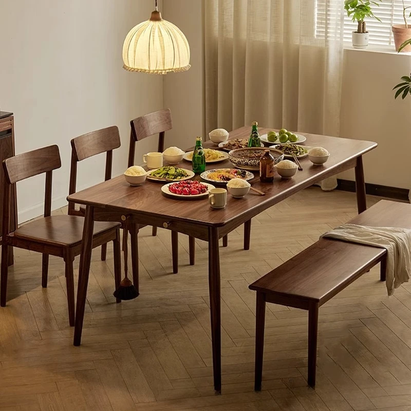 North American black walnut dining table, all solid wood dining table