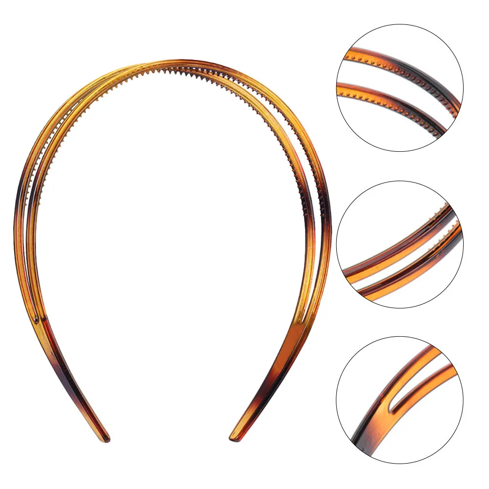 2Pcs Non-Slip Headbands for Women Double Layer Teeth Hairband Fix Hair Tightly during Exercise Beach Party Wedding Garden