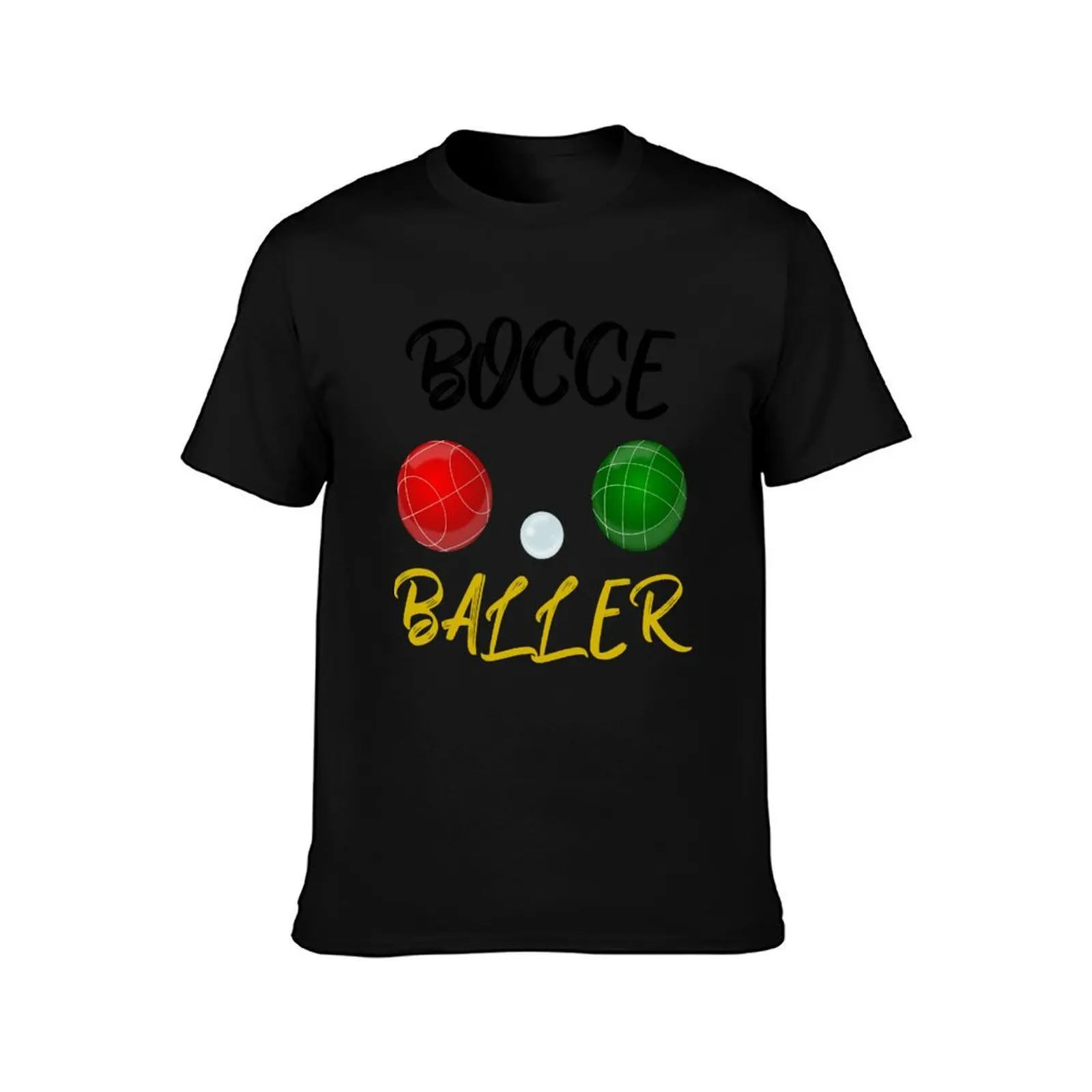 Bocce Baller T-Shirt, Summer Casual Cotton Tee, Oversized Streetwear Tops, Vintage Graphic Print, Loose Fit Short Sleeve
