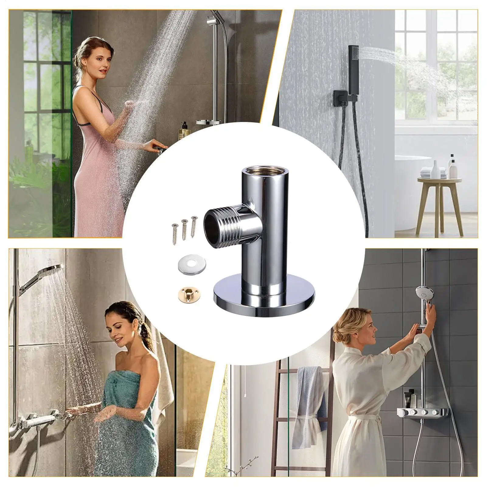 Gomito per doccia Presa per doccia Gomito Connettore a parete Adattatore a prova di perdite per impianti idraulici di ricambio per hotel, bagno di casa