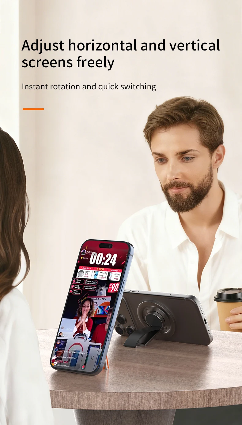 Starker magnetischer Telefonhalter für Magsafe, 360-Grad-Drehung, Magnet-Fingerring-Ständer, kompatibel mit iPhone 17 15 16 Xiaomi – Detail 13