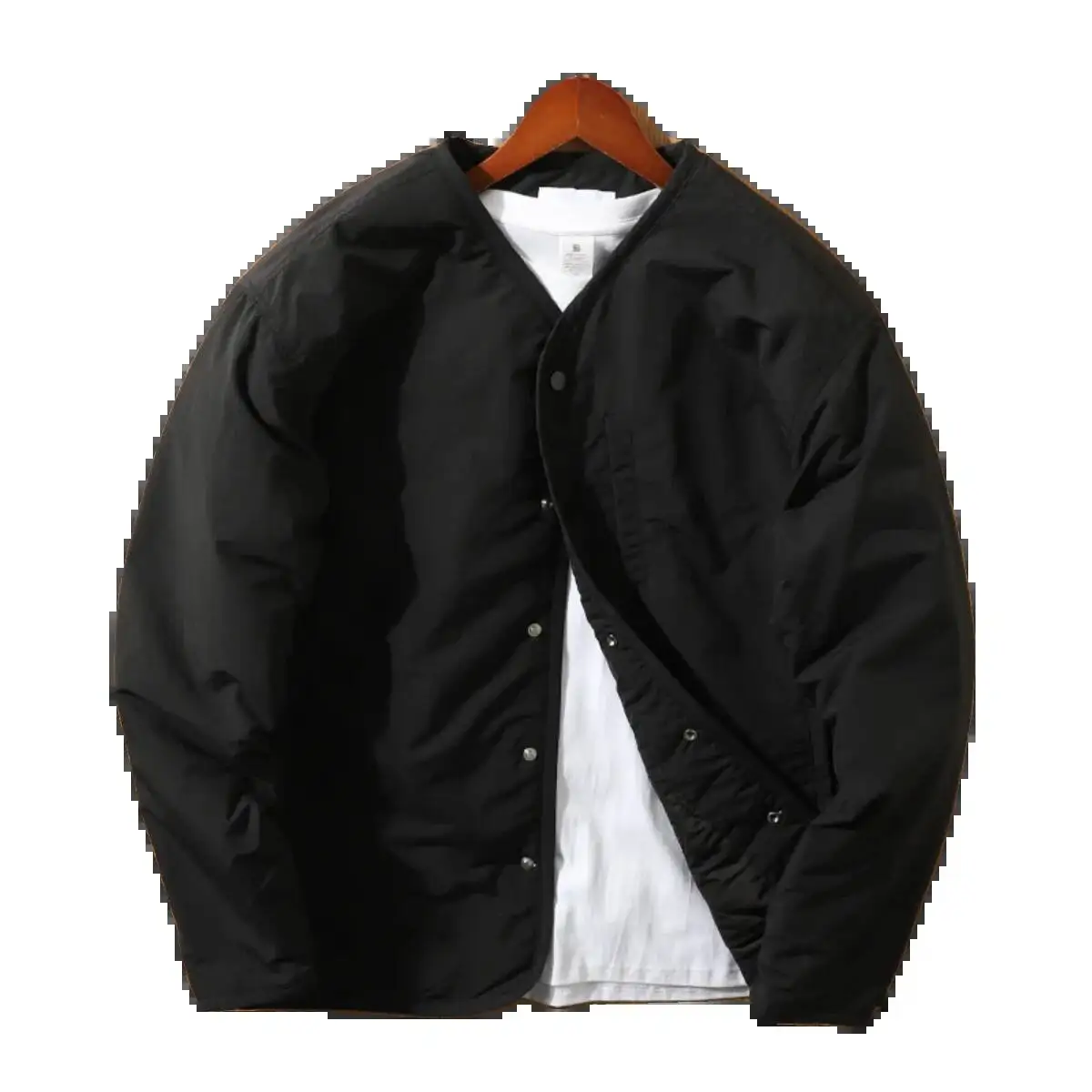 

Retro Ex Cotton Jaet V-Ne Button-Up Layered Clothing Faionable Workwear Polyester Fiber Spring Summer Busin Casual