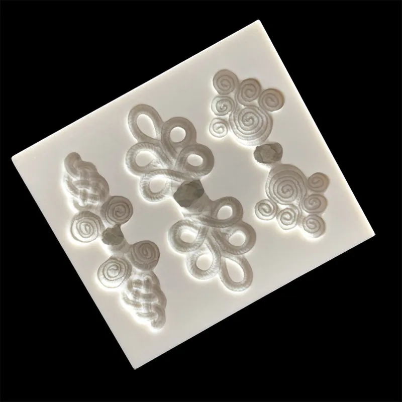 Chinese Knot Cheongsam Button Modeling Liquid Silicone Mold Fondant Clay Soft Pottery Epoxy Modeling Decorative Mould 15-732