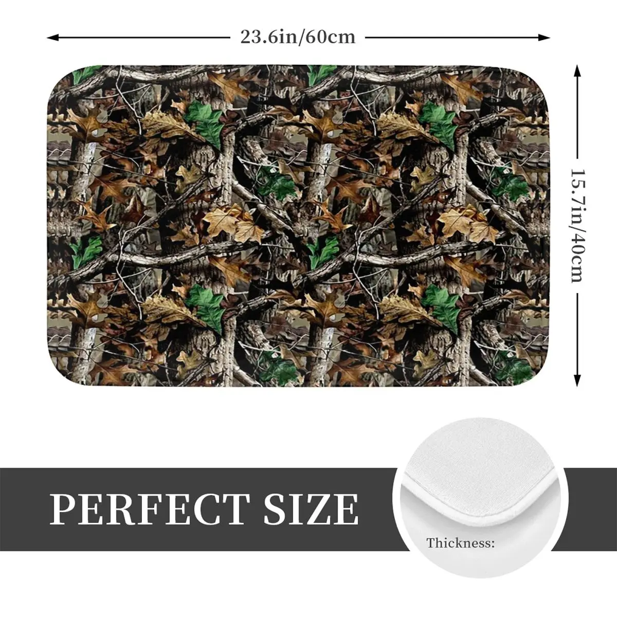 Camouflage Real Tree Doormat Kitchen Entrance Home Floor Mat Non-slip Carpet Rug for Living room Footpad Mats