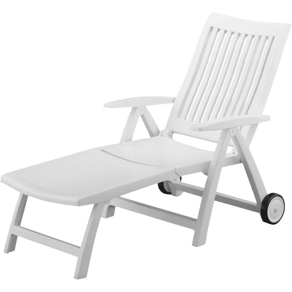 

Белый уличный шезлонг из полимерной смолы