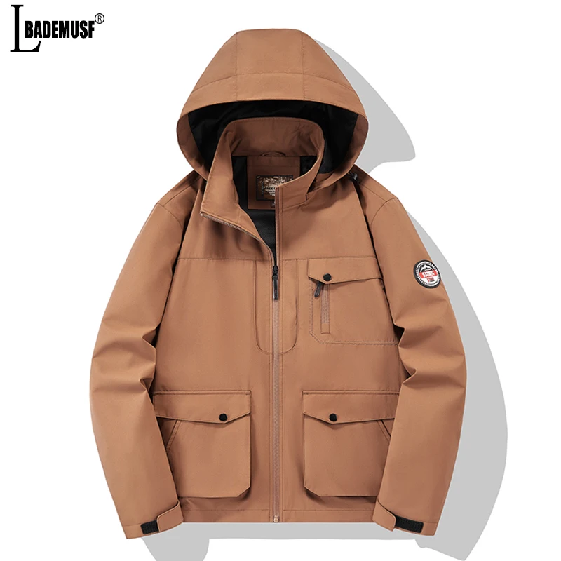 Man New Multiple Pockets Leisure Jacket Spring Autumn Outdoors Windproof Waterproof Lightweight And Thin Ventilation Motion Coat