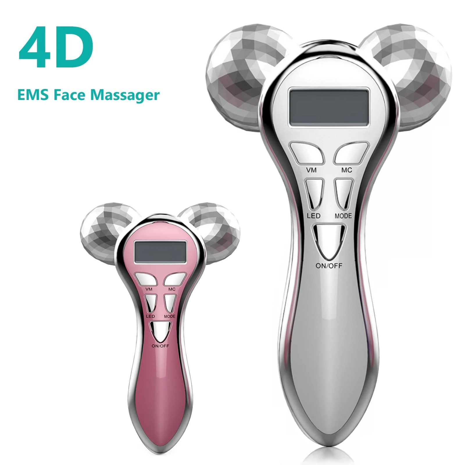 4D EMS Viso Massaggiatore Rullo Microcorrente Vibrazione Viso V Lifting Dispositivi di Massaggio Strumento di Cura Della Pelle di Bellezza Per Il Collo Occhi Corpo