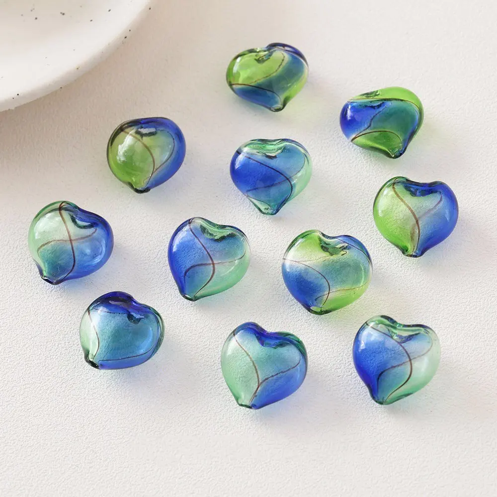 4PCS Hollow Heart Glass Drop Earrings Pendants Charms for Jewelry Making Diy Earrings Findings Supplies Hand Made Beads  23mm