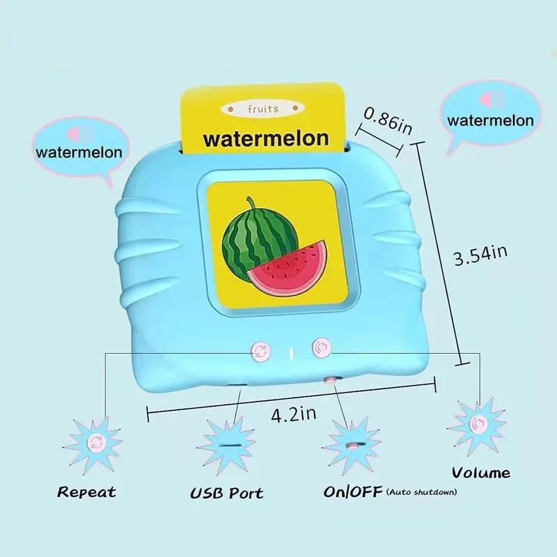 ألعاب تعلم بطاقة فلاش للتعليم المبكر، بطاقات تعليمية ناطقة للأطفال في مرحلة ما قبل المدرسة، هدية آلة كتاب الصوت الإلكترونية الإنجليزية #5